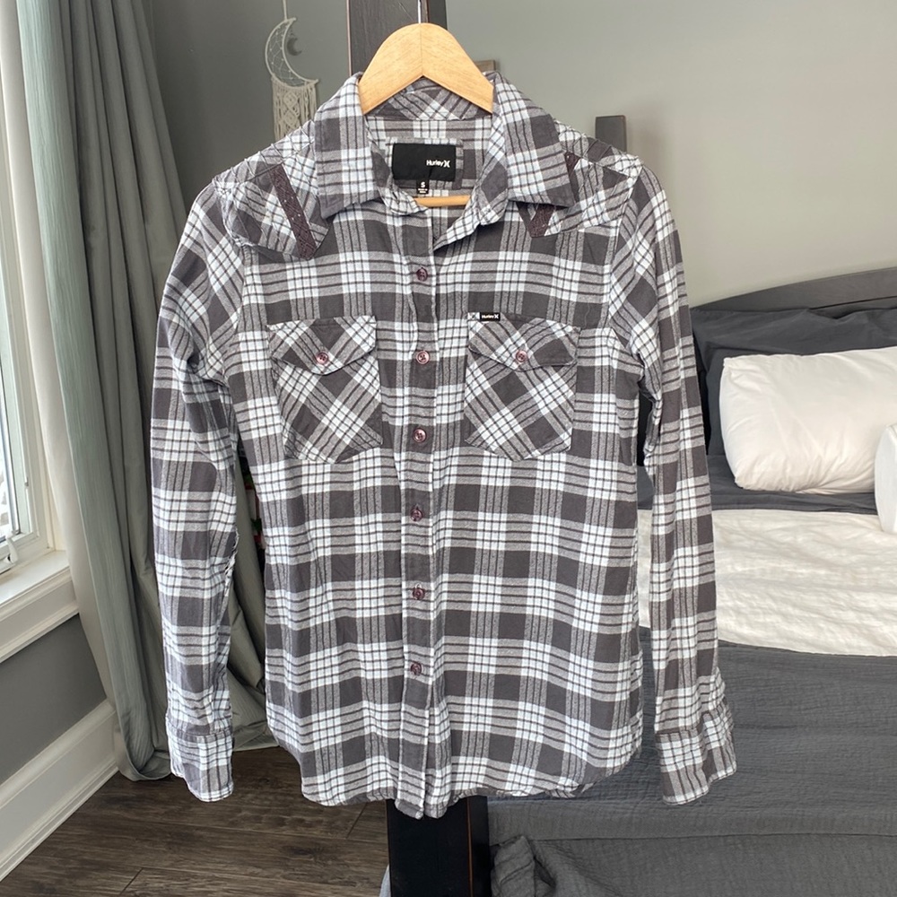 Hurley plaid cotton western style button down
